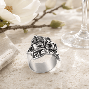 Arthur Court Magnolia Magnolia Napkin Rings - set of 4