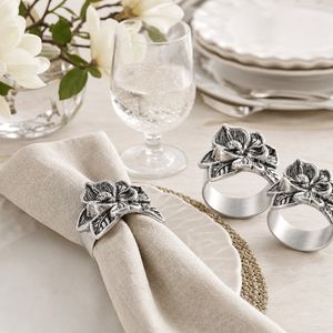 Arthur Court Magnolia Magnolia Napkin Rings - set of 4