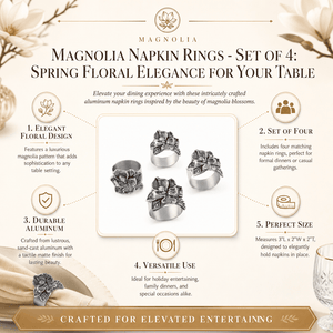 Arthur Court Magnolia Magnolia Napkin Rings - set of 4