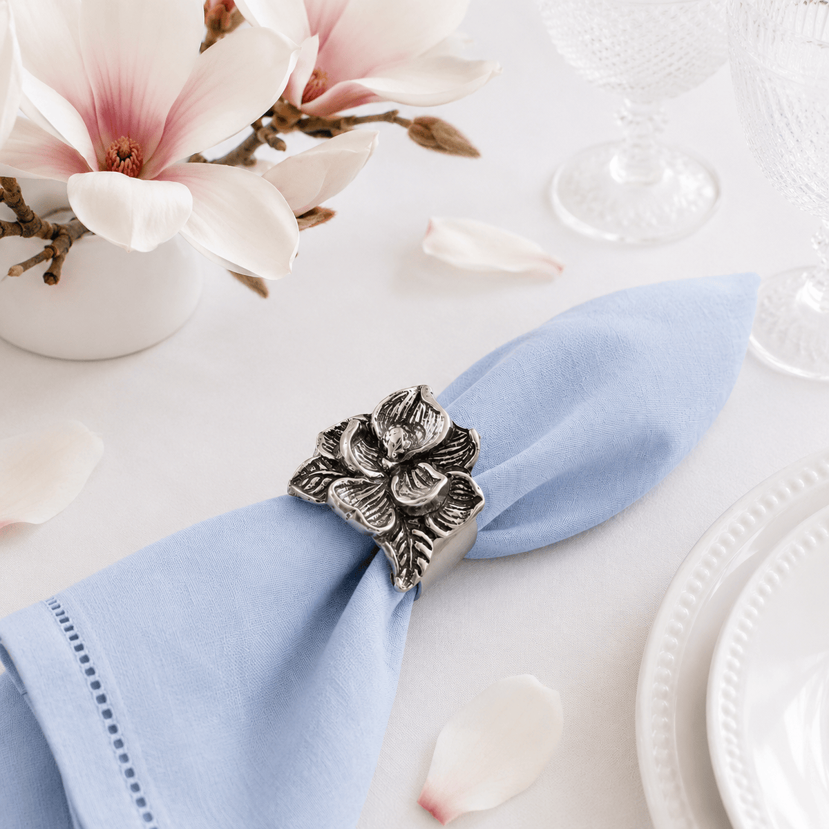 Arthur Court Magnolia Magnolia Napkin Rings - set of 4