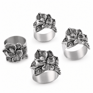 Arthur Court Magnolia Magnolia Napkin Rings - set of 4