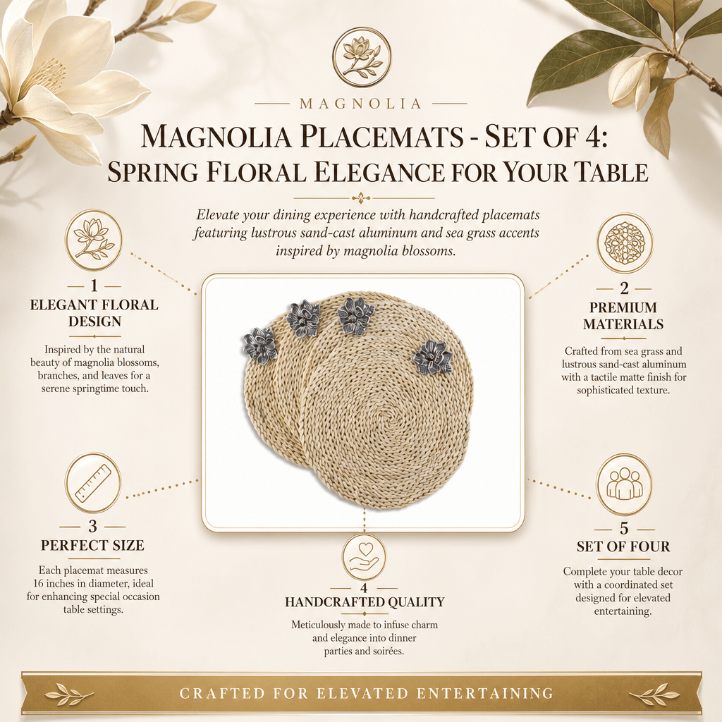 Arthur Court Magnolia Magnolia Placemats - set of 4