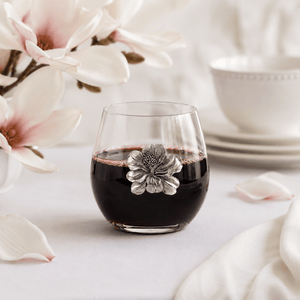 Arthur Court Magnolia Magnolia Stemless Wine Glasses - Set of 4