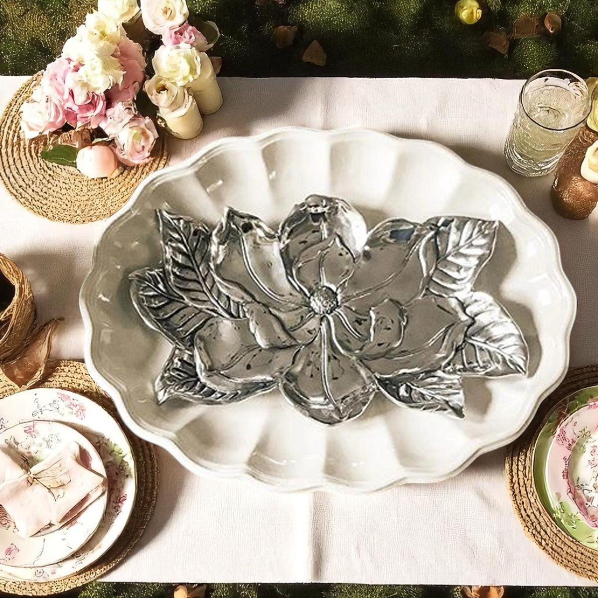 Arthur Court Magnolia Magnolia Tray 8x13.5