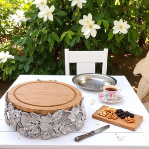 Arthur Court Magnolia Magnolia Wood Cheese Pedestal