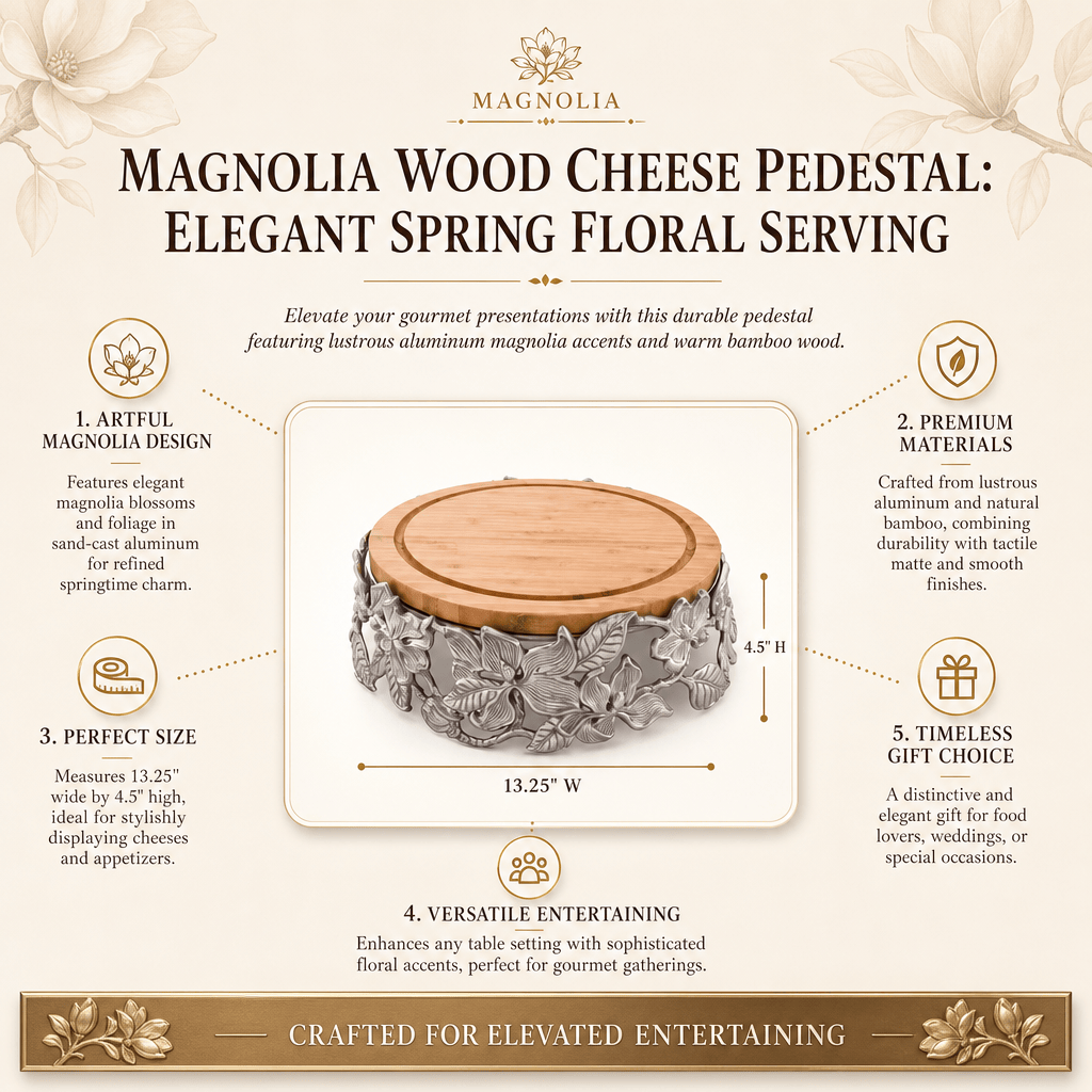 Arthur Court Magnolia Magnolia Wood Cheese Pedestal
