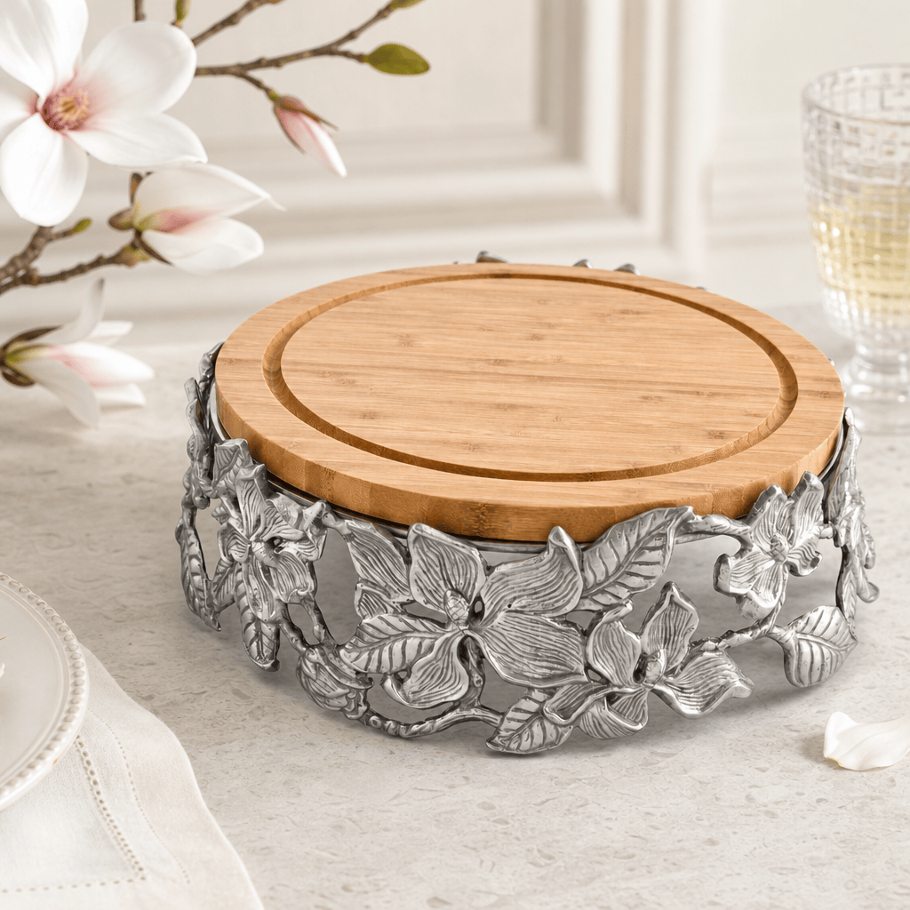 Arthur Court Magnolia Magnolia Wood Cheese Pedestal