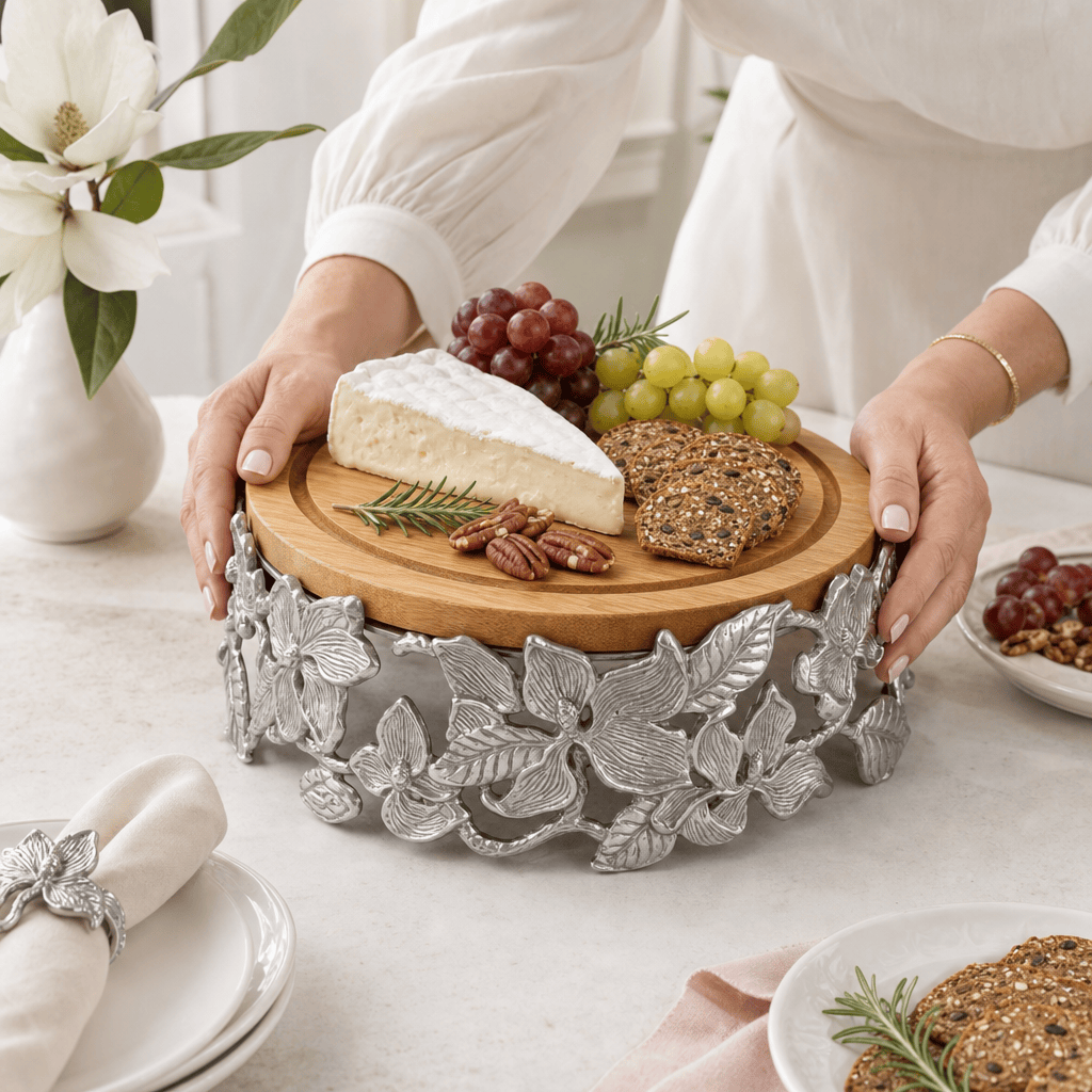 Arthur Court Magnolia Magnolia Wood Cheese Pedestal
