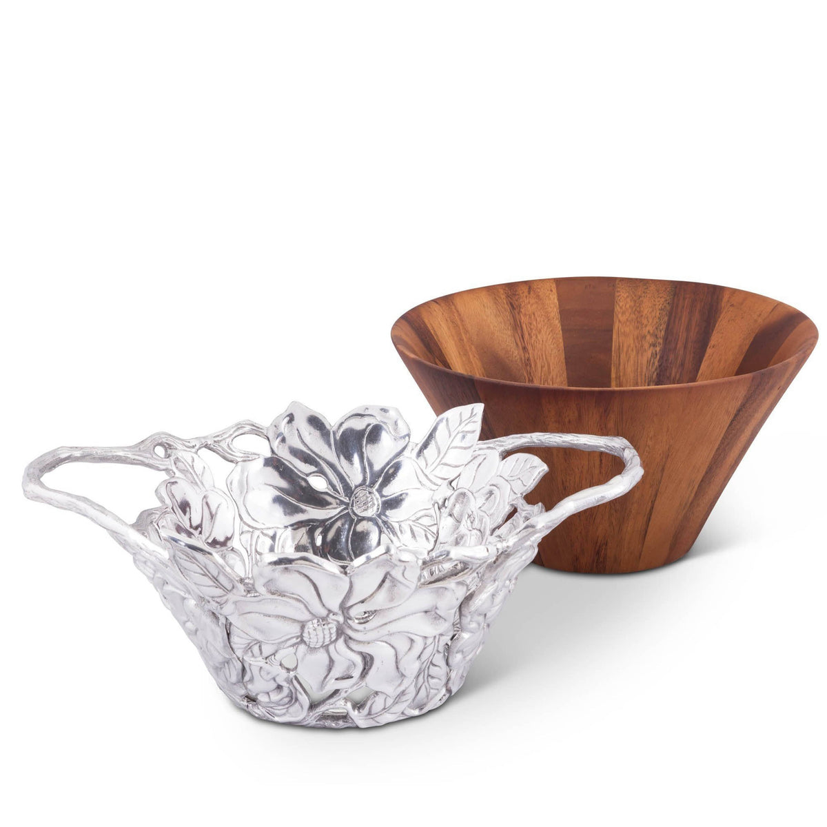 Arthur Court Magnolia Magnolia Wood Tall Salad Bowl