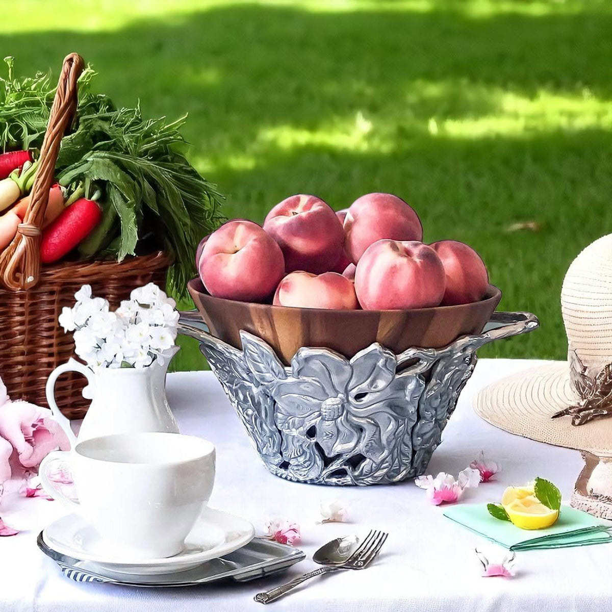 Arthur Court Magnolia Magnolia Wood Tall Salad Bowl