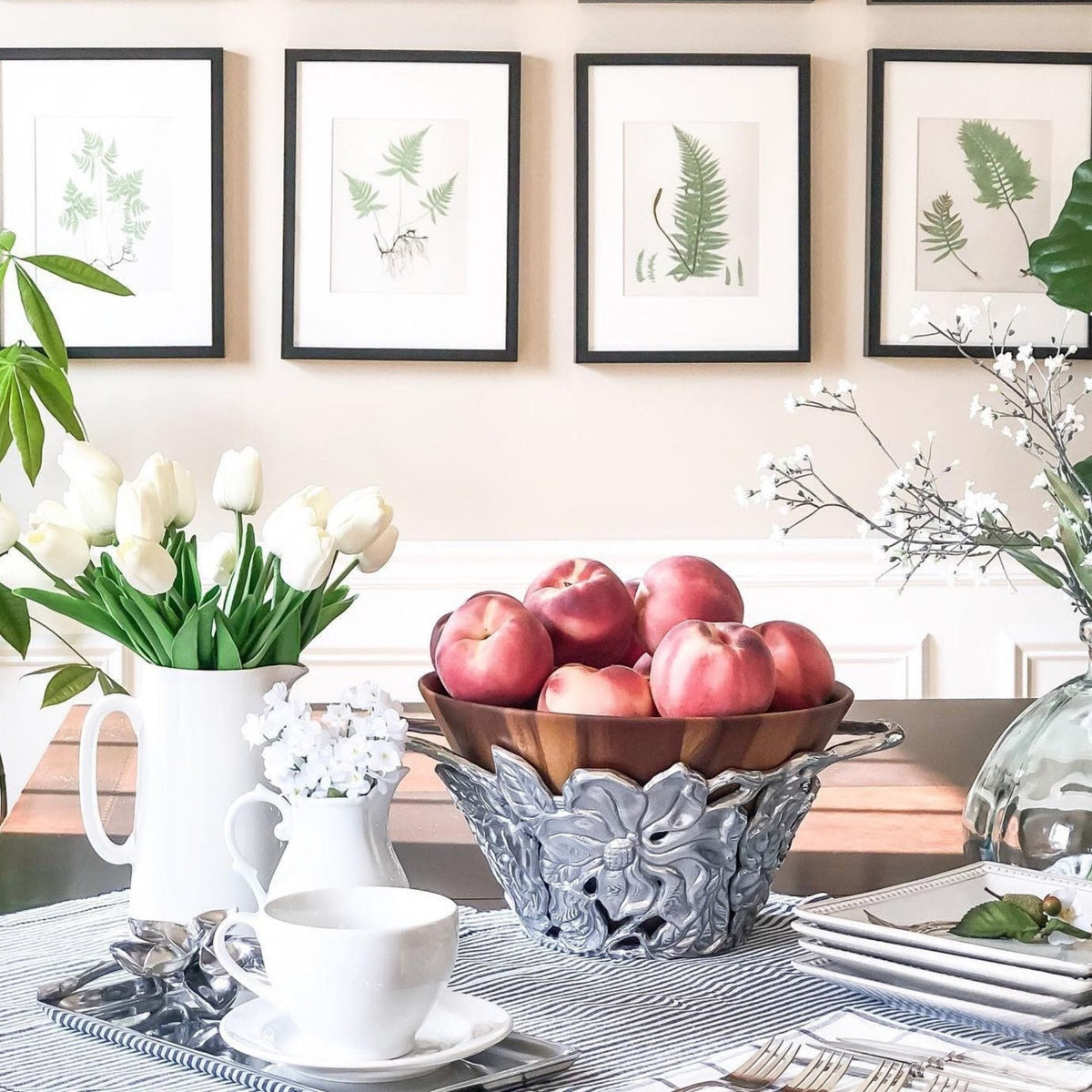 Arthur Court Magnolia Magnolia Wood Tall Salad Bowl