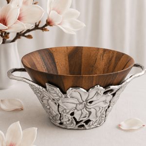 Arthur Court Magnolia Magnolia Wood Tall Salad Bowl