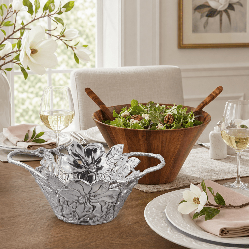 Arthur Court Magnolia Magnolia Wood Tall Salad Bowl