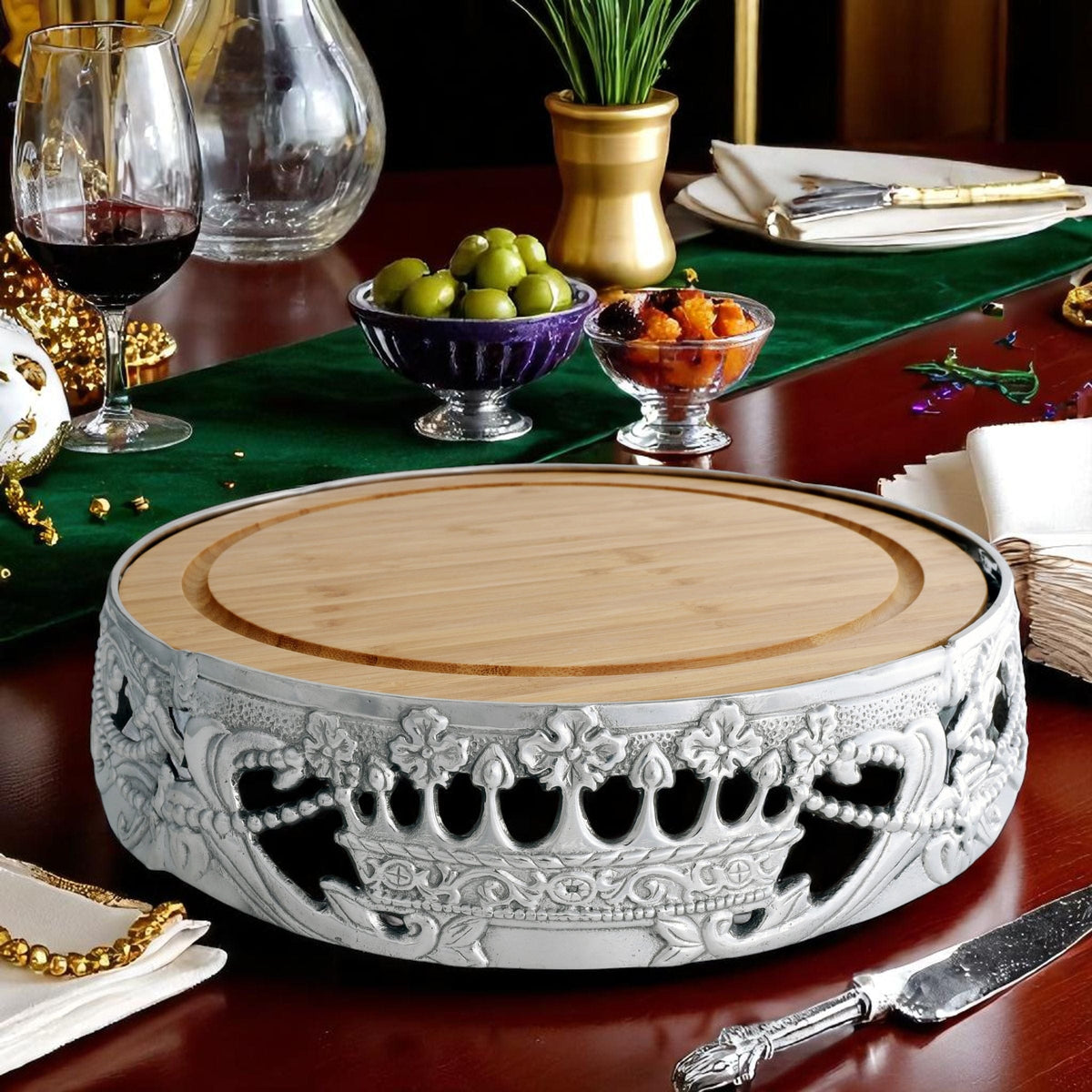 Arthur Court Mardi Gras Mardi Gras Cheese Pedestal