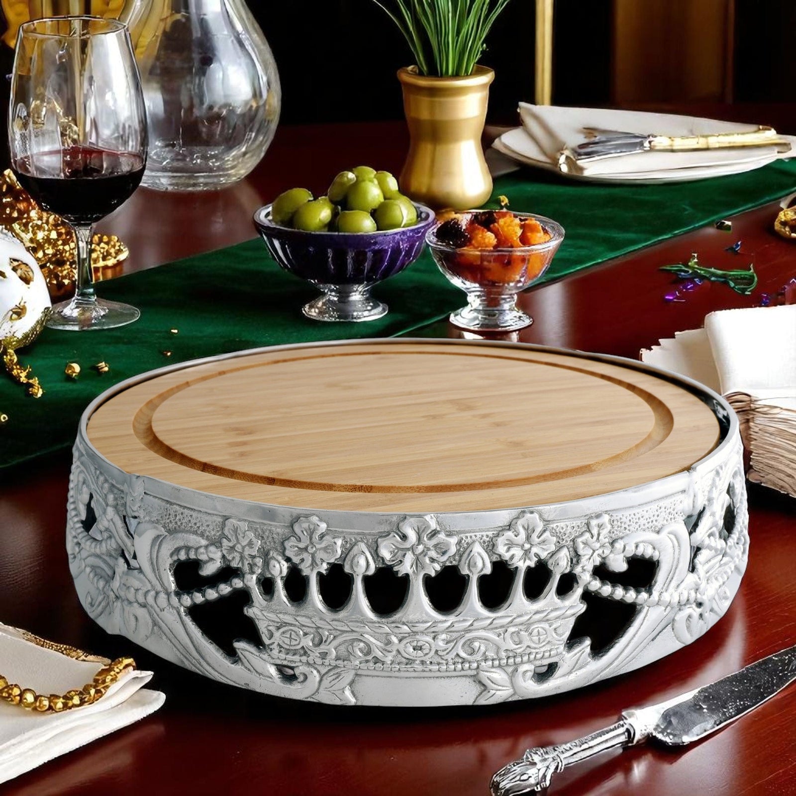 Arthur Court Mardi Gras Mardi Gras Cheese Pedestal