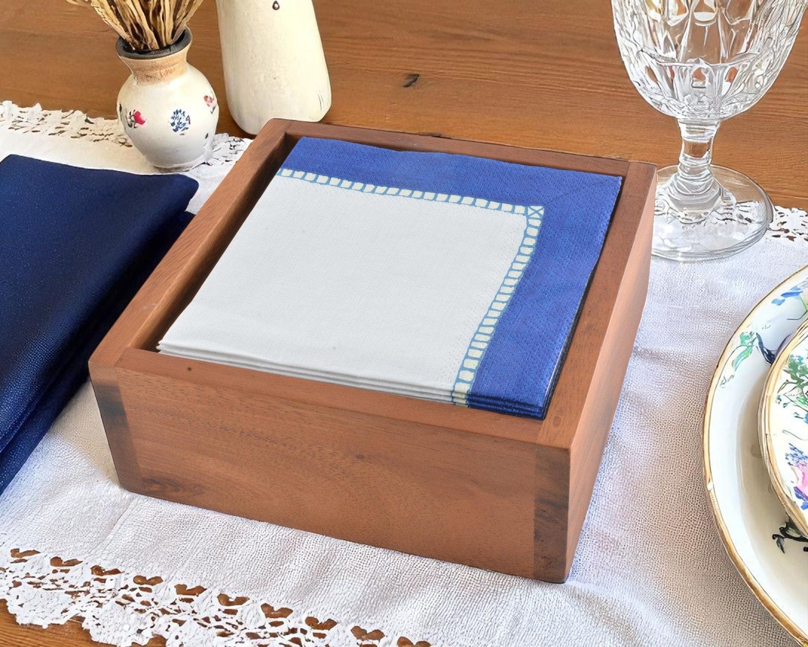Arthur Court Misc. Cocktail Wood Napkin Box