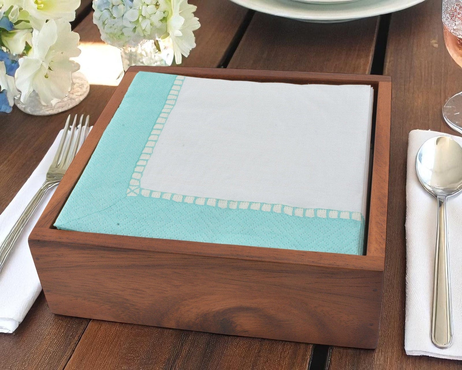 Arthur Court Misc. Luncheon Wood Napkin Box