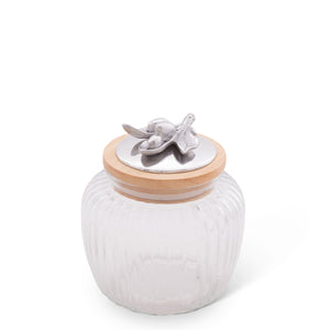 Arthur Court Olive Grove Med 40 oz Olive Knob Glass Canisters