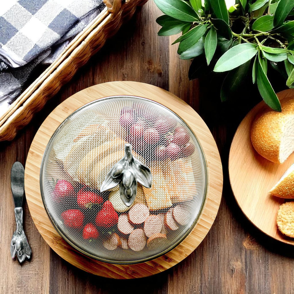 Arthur Court Olive Grove Olive 3 Piece Picnic Cheese Board / Spreader