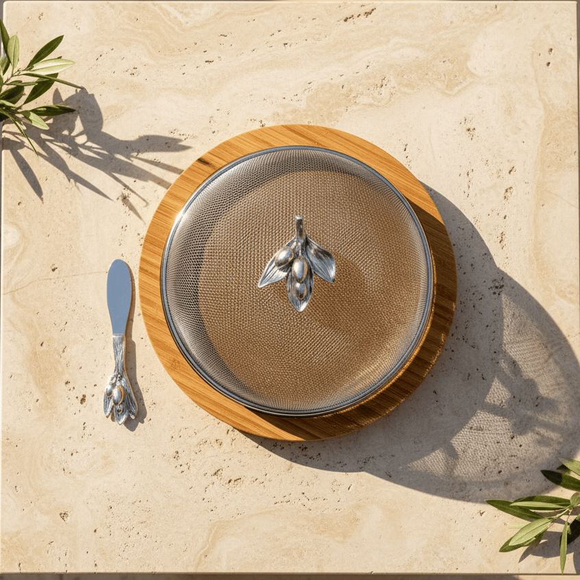 Arthur Court Olive Grove Olive 3 Piece Picnic Cheese Board / Spreader