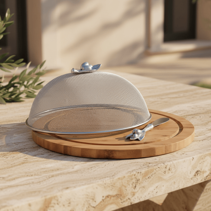 Arthur Court Olive Grove Olive 3 Piece Picnic Cheese Board / Spreader