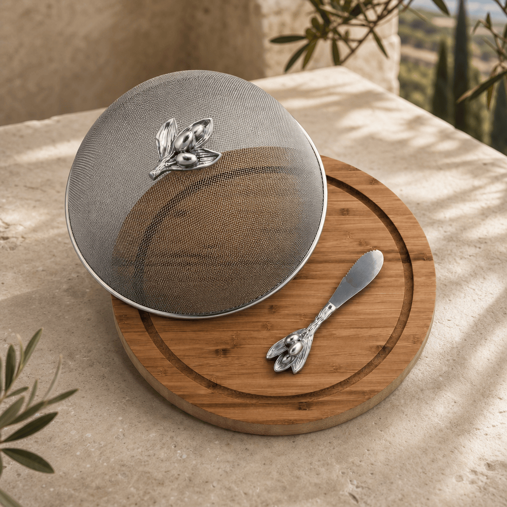 Arthur Court Olive Grove Olive 3 Piece Picnic Cheese Board / Spreader