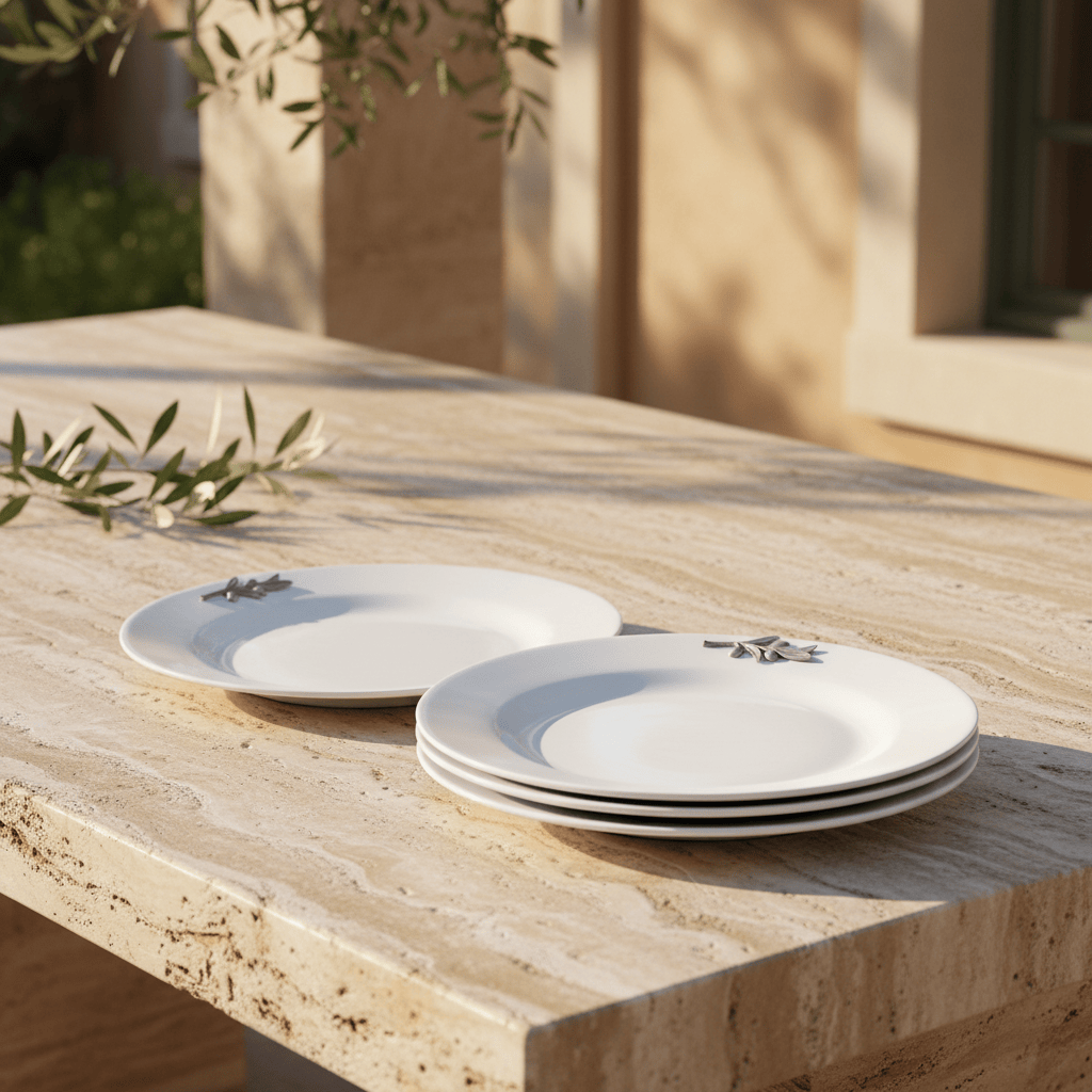 Arthur Court Olive Grove Olive Melamine Lunch Plates - Set of 4