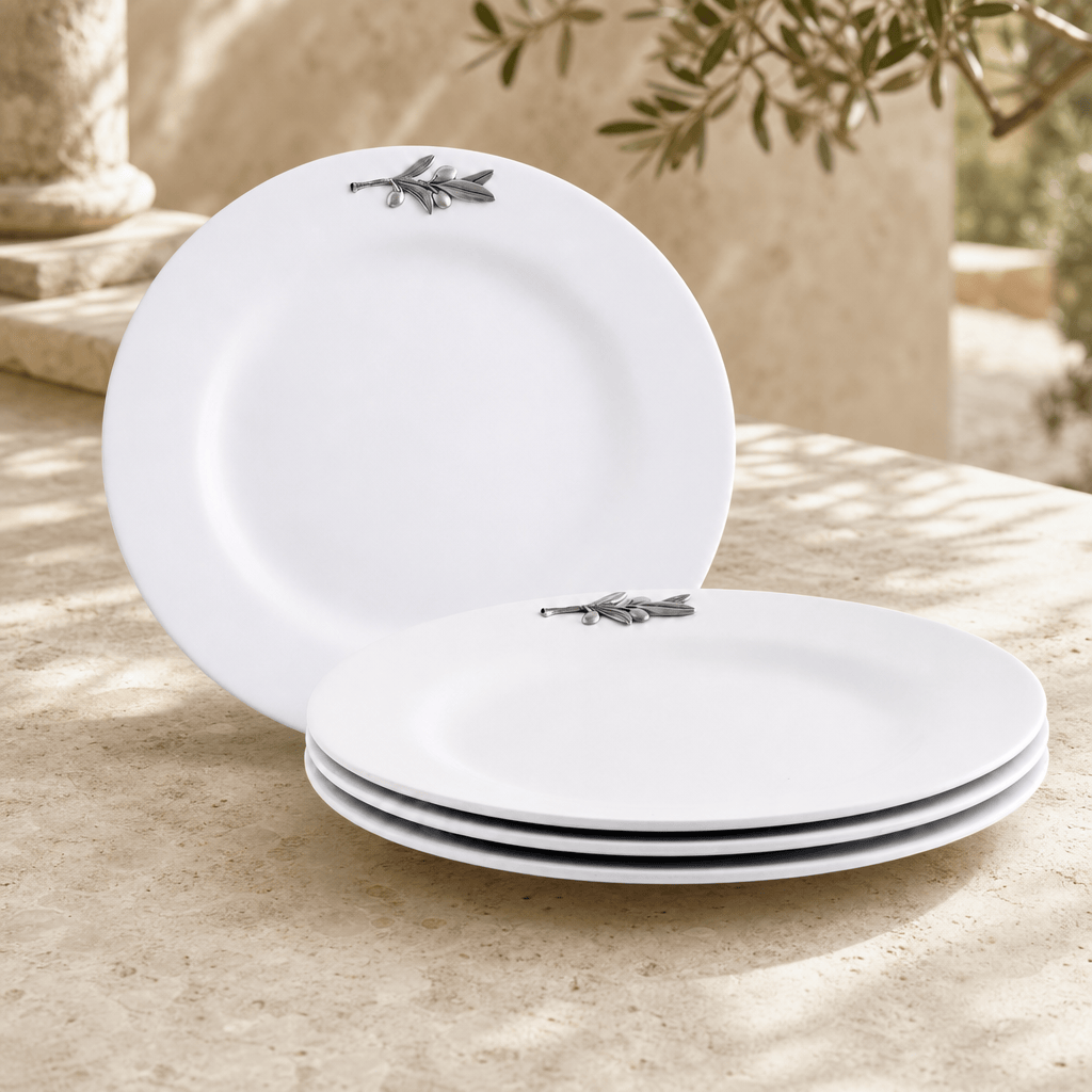 Arthur Court Olive Grove Olive Melamine Lunch Plates - Set of 4