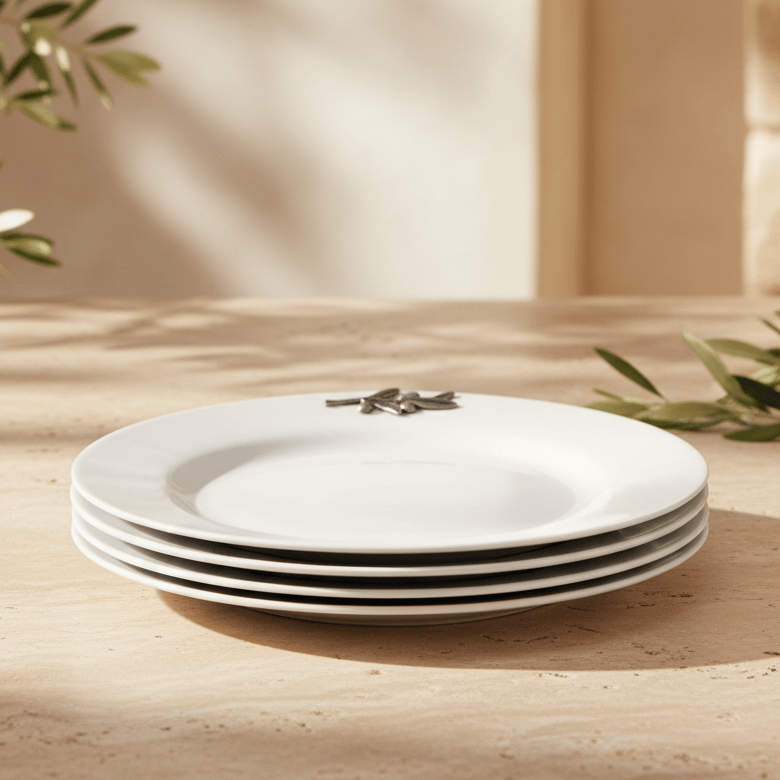Arthur Court Olive Grove Olive Melamine Lunch Plates - Set of 4