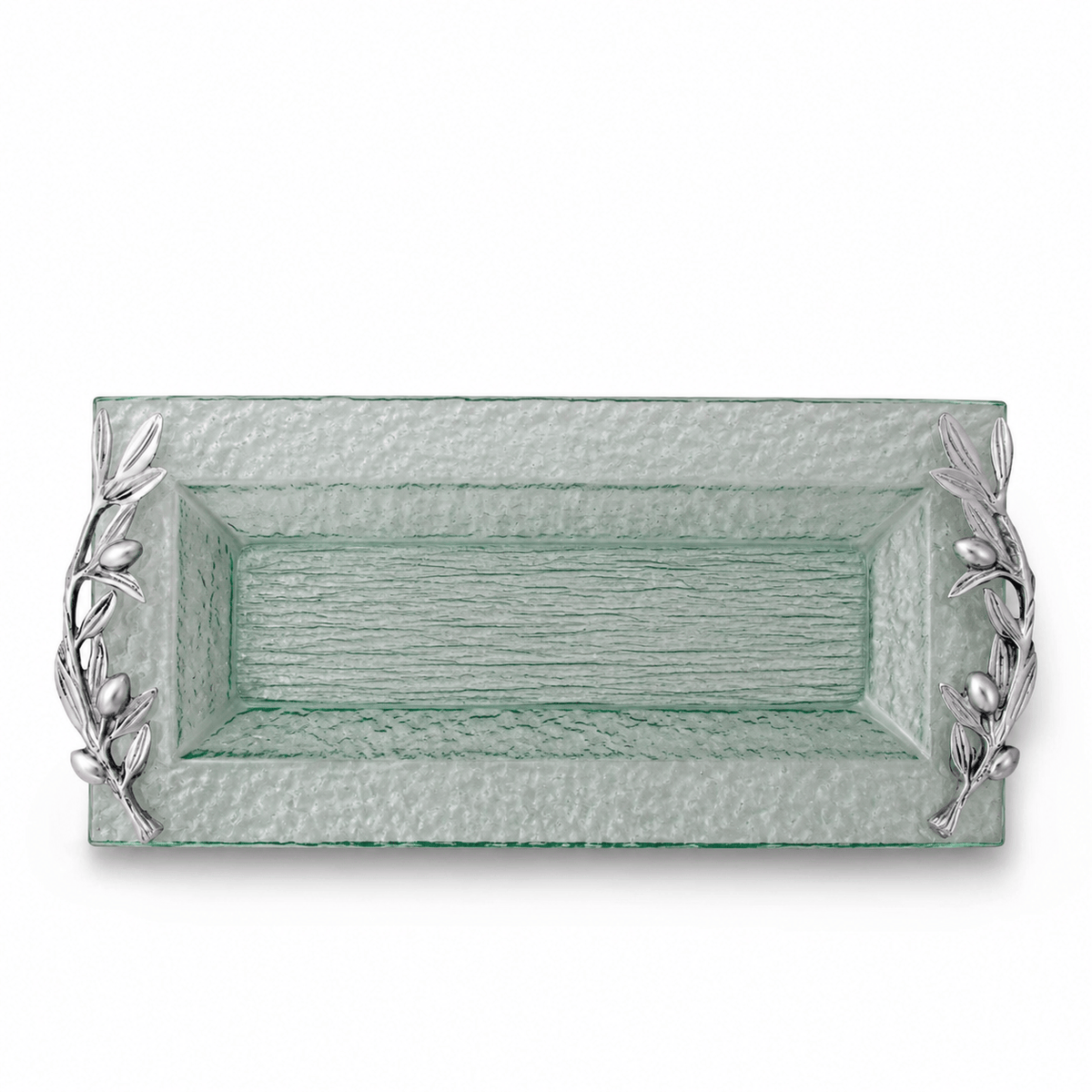 Arthur Court Olive Grove Olive Oblong Glass Serving Tray