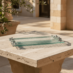 Arthur Court Olive Grove Olive Oblong Glass Serving Tray