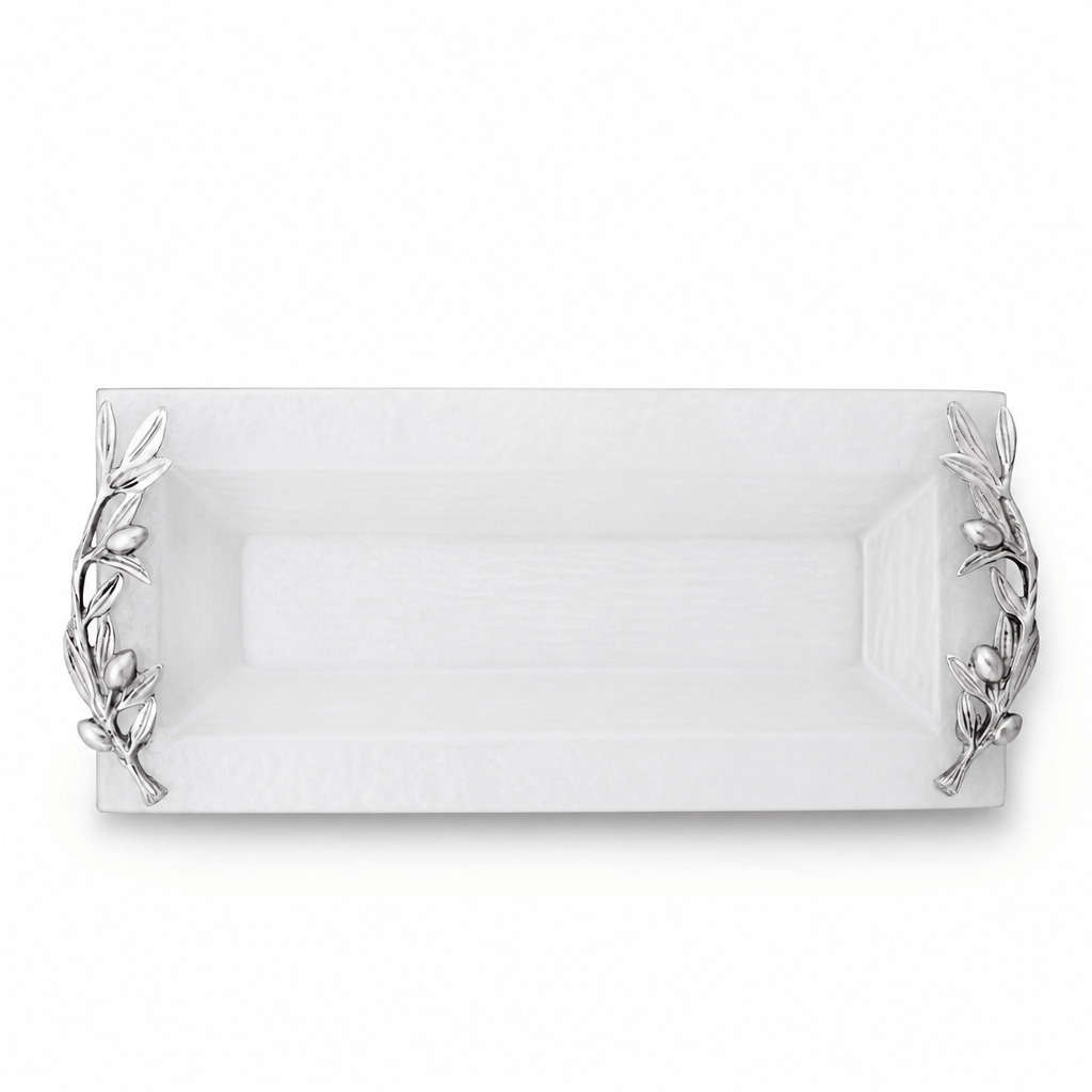 Arthur Court Olive Grove Olive Oblong Glass Serving Tray