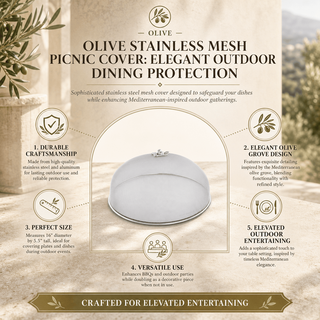 Arthur Court Olive Grove Olive Stainless Mesh Picnic Cover