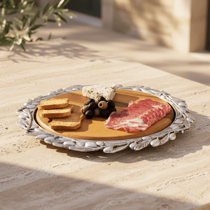 Arthur Court Olive Grove Olive Wood Cheese Set