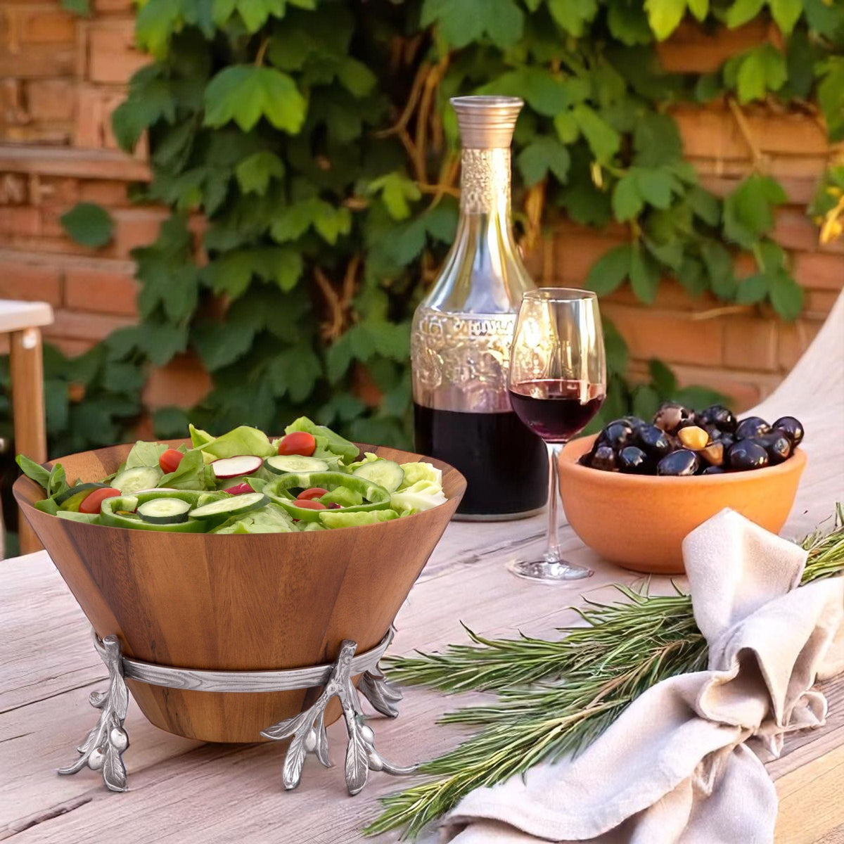 Arthur Court Olive Grove Olive Wood Salad Bowl