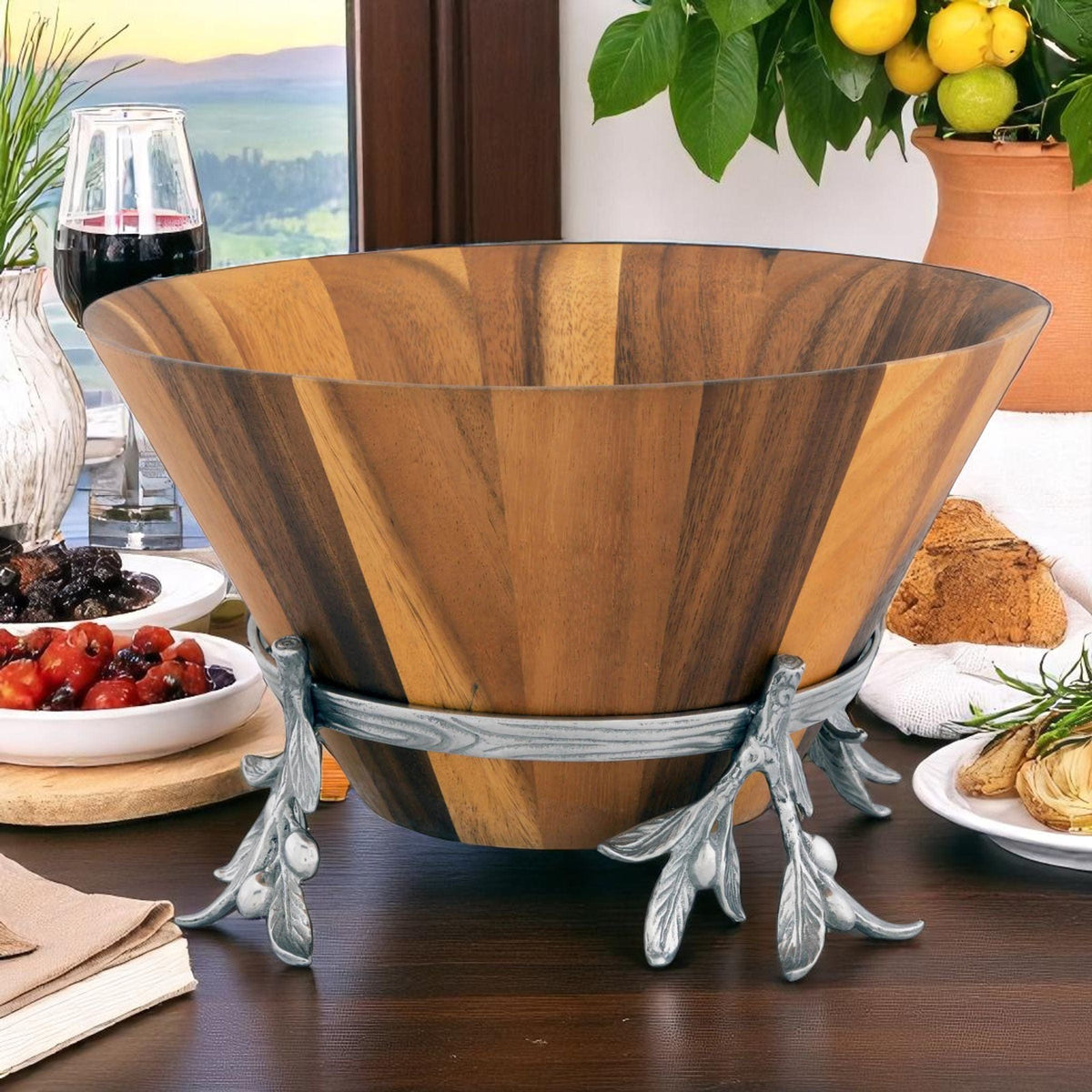 Arthur Court Olive Grove Olive Wood Salad Bowl