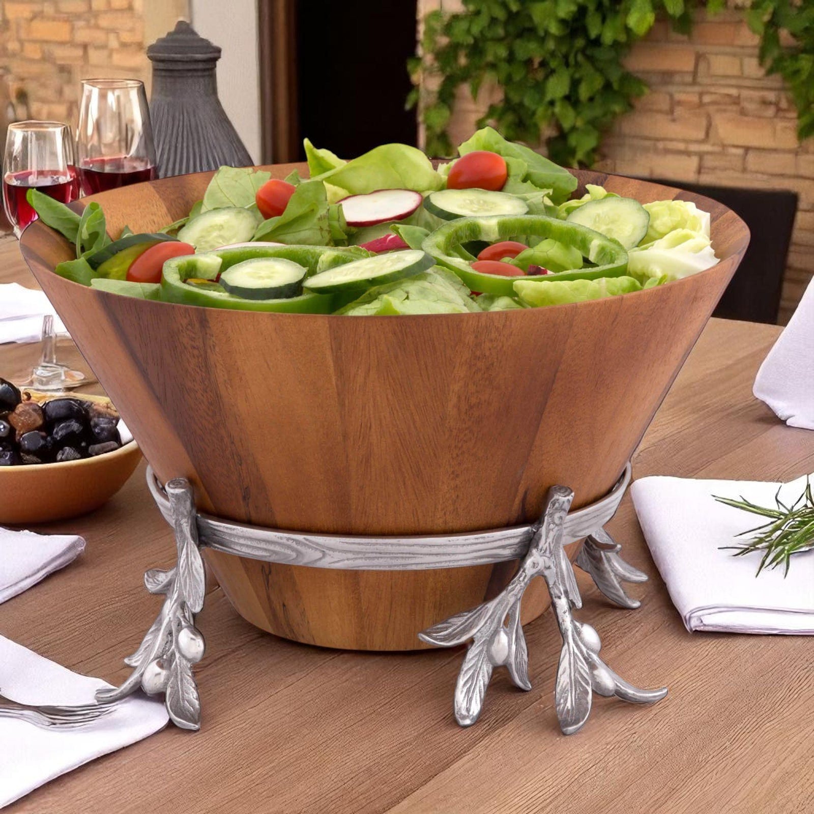 Arthur Court Olive Grove Olive Wood Salad Bowl