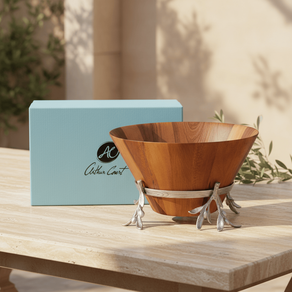 Arthur Court Olive Grove Olive Wood Salad Bowl