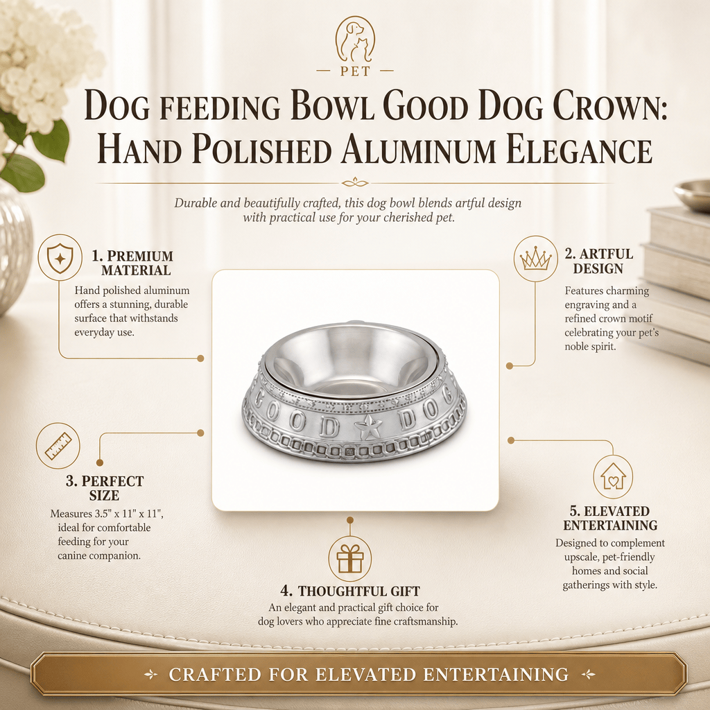 Arthur Court Pet Dog Feeding Bowl Good Dog Crown