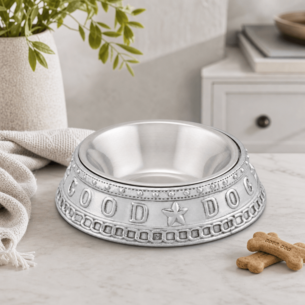 Arthur Court Pet Dog Feeding Bowl Good Dog Crown
