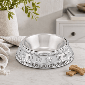 Arthur Court Pet Dog Feeding Bowl Good Dog Crown
