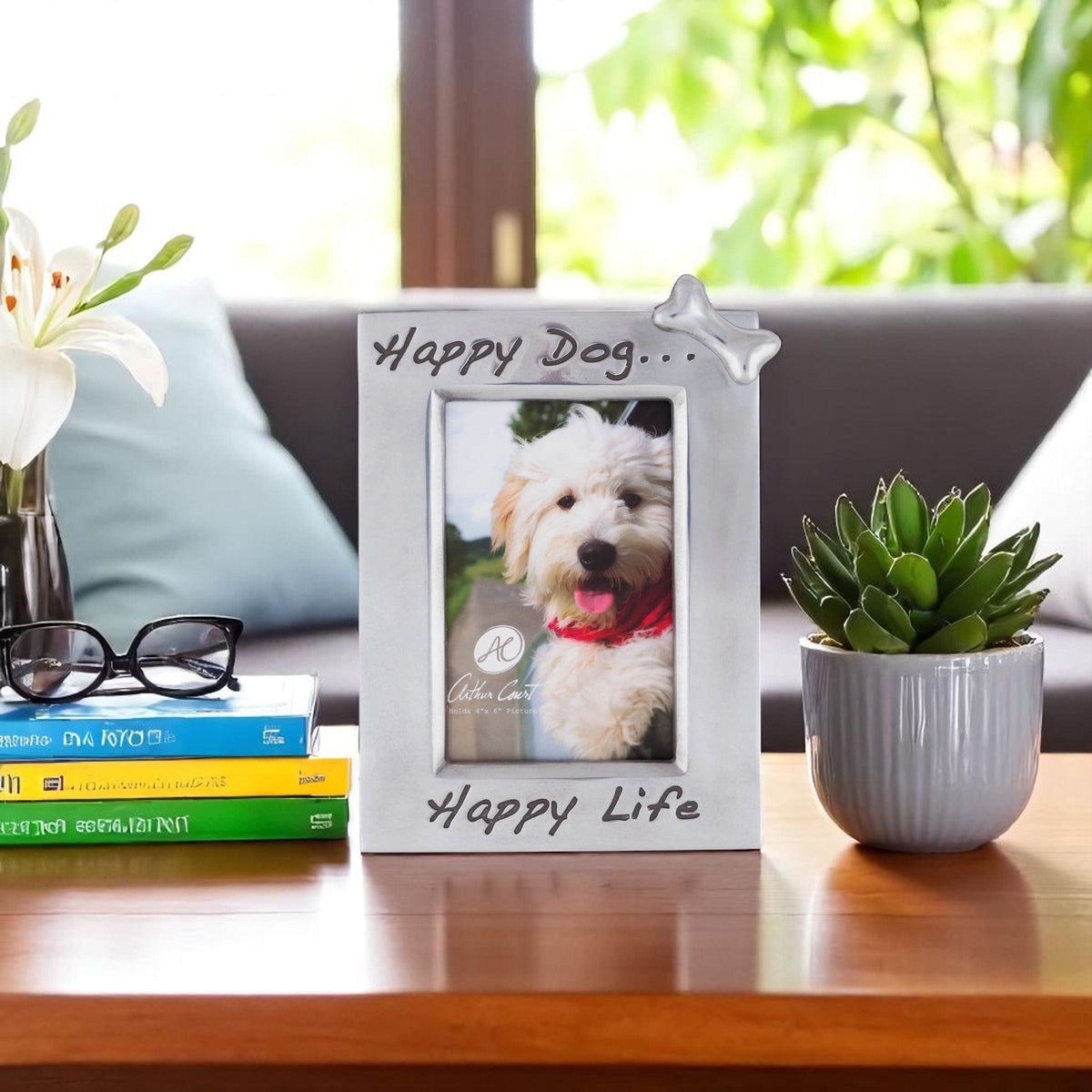 Arthur Court Pet Happy Dog 4 x 6 Frame