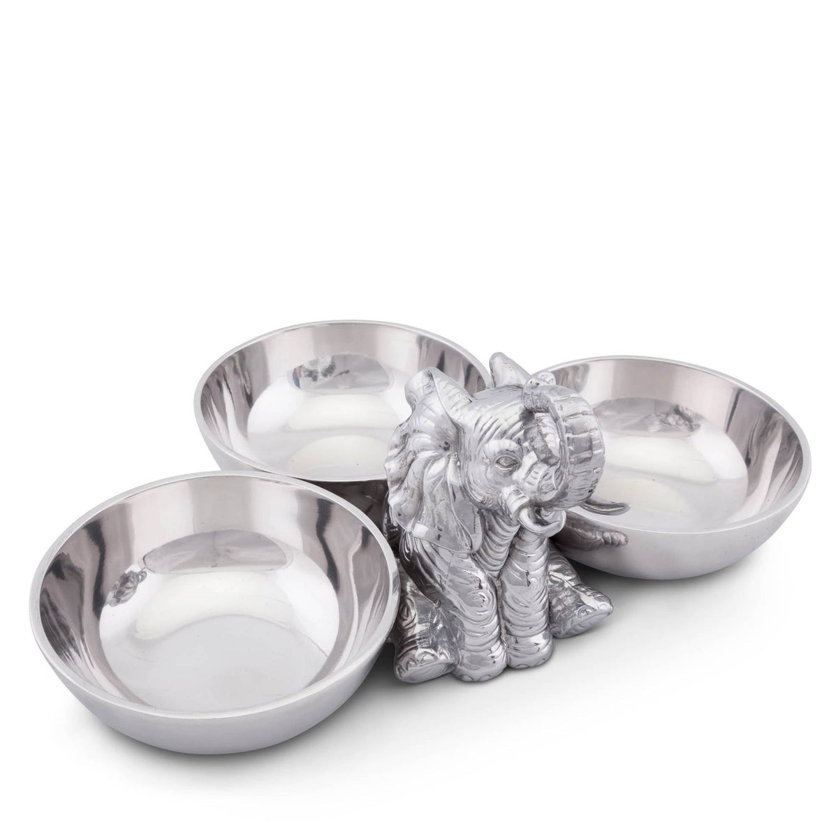 Arthur Court Safari Elephant Three-Bowl Server