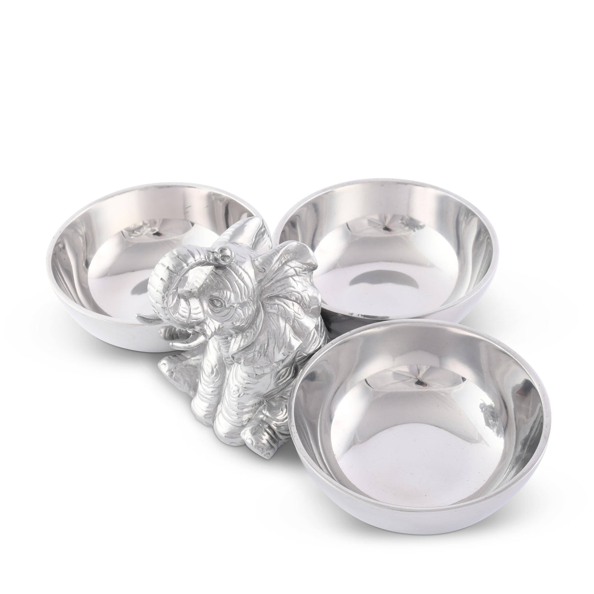 Arthur Court Safari Elephant Three-Bowl Server