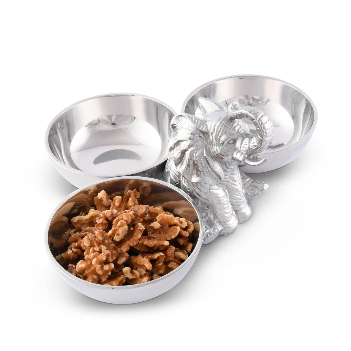 Arthur Court Safari Elephant Three-Bowl Server