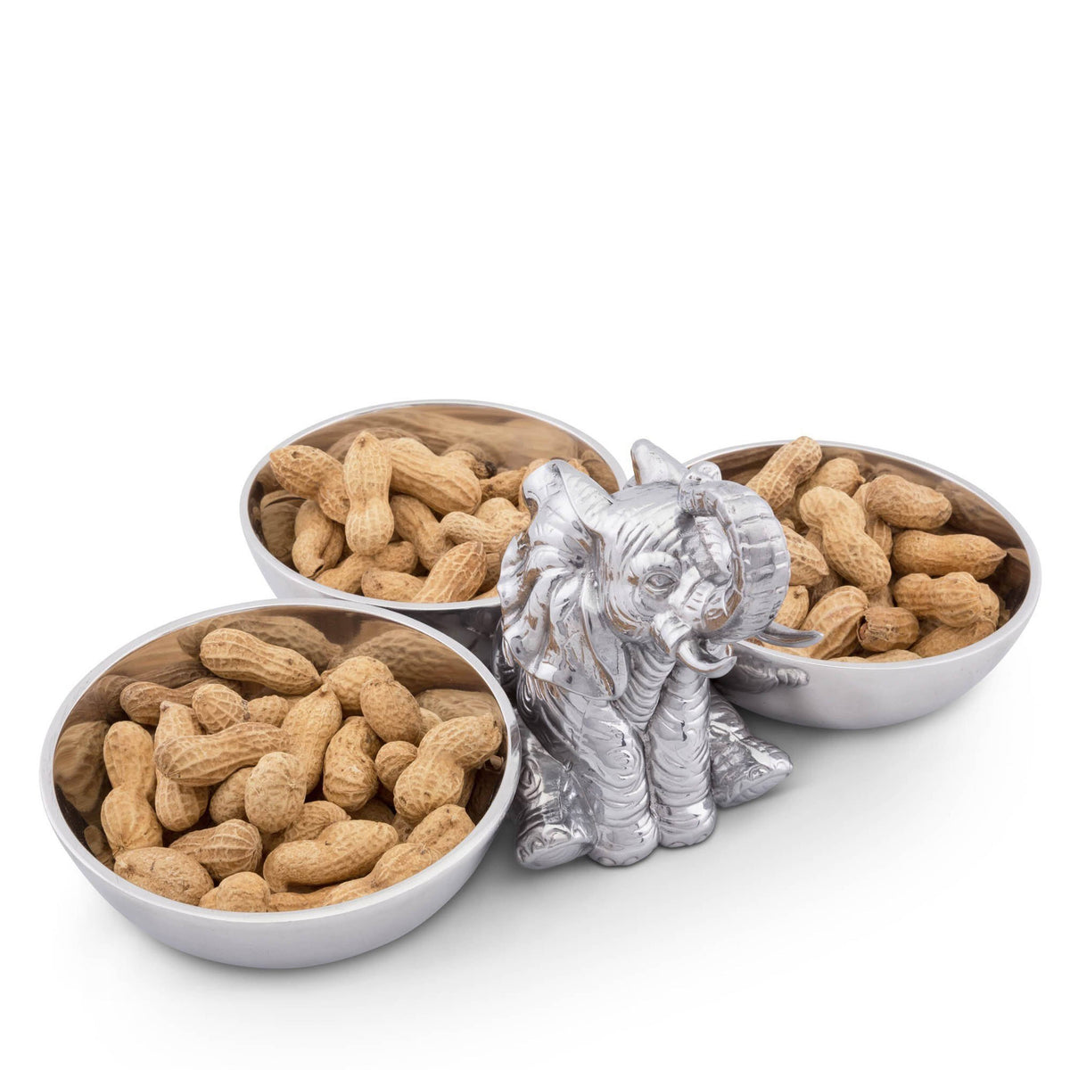 Arthur Court Safari Elephant Three-Bowl Server