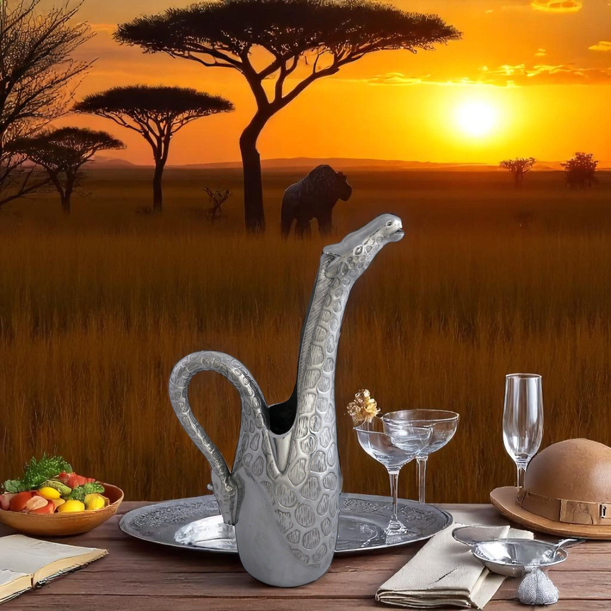 Arthur Court Safari Giraffe Pitcher