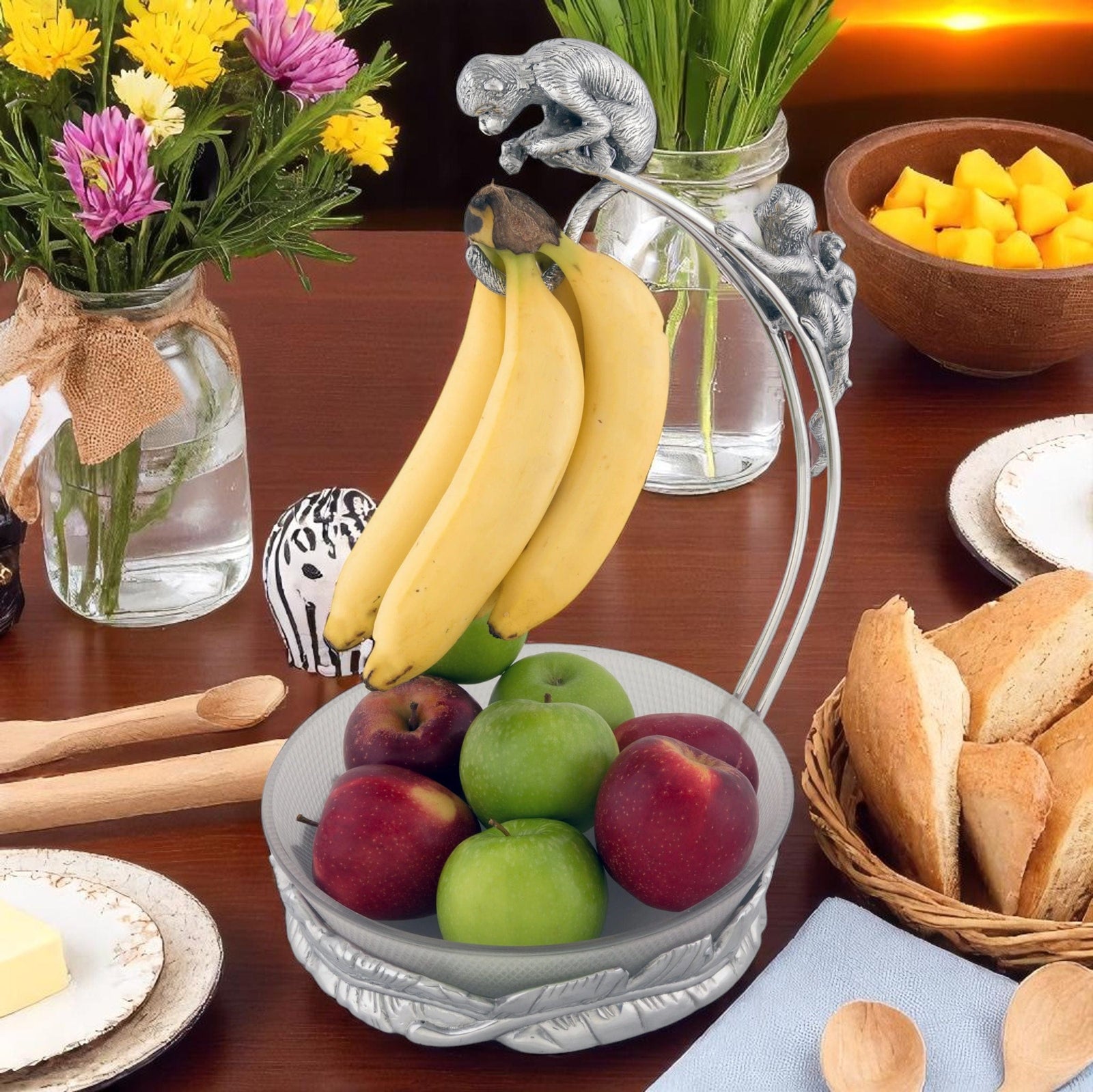 Arthur Court Safari Monkey Banana Holder with Bowl
