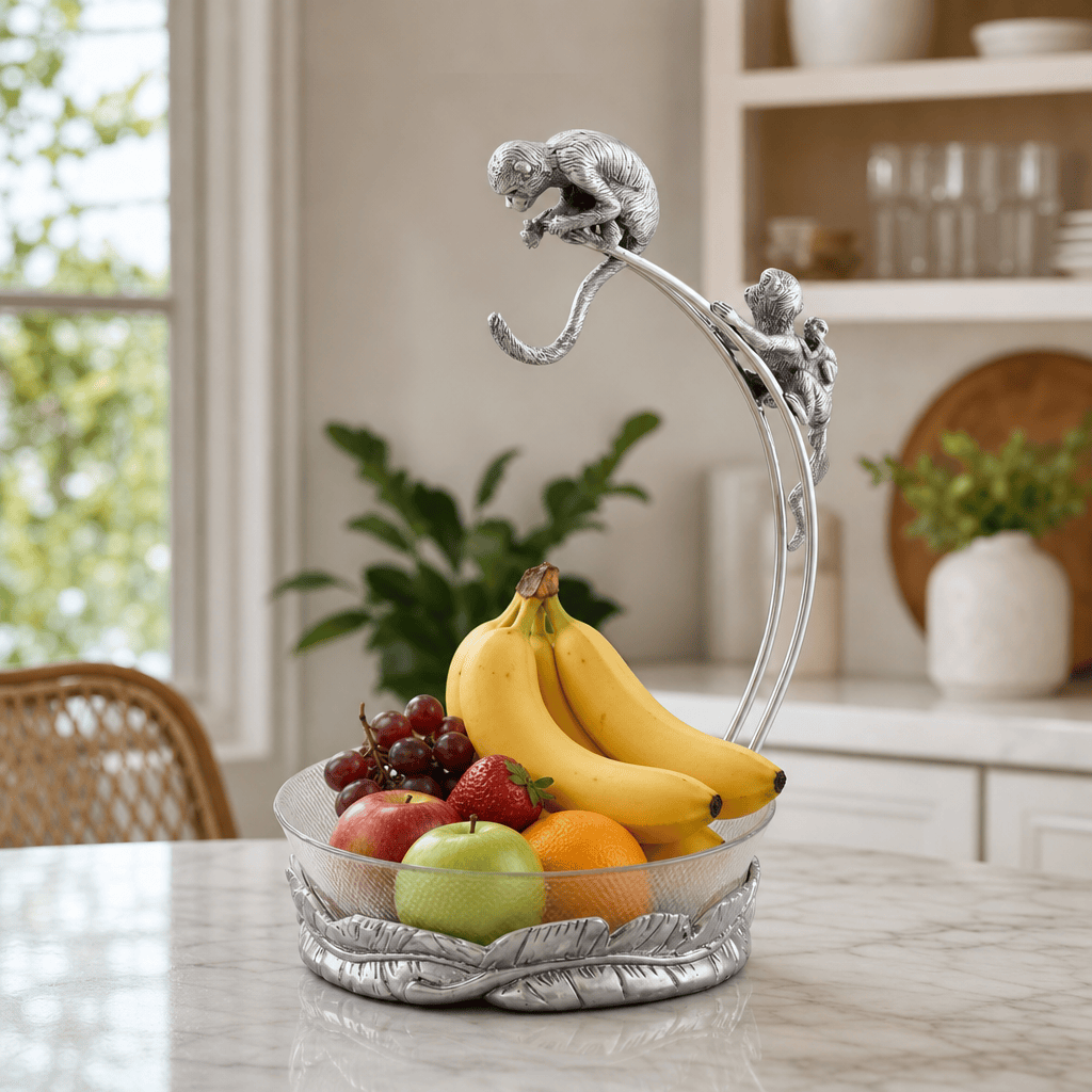 Arthur Court Safari Monkey Banana Holder with Bowl