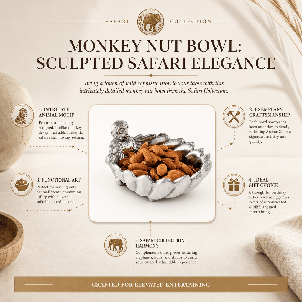 Arthur Court Safari Monkey Nut Bowl